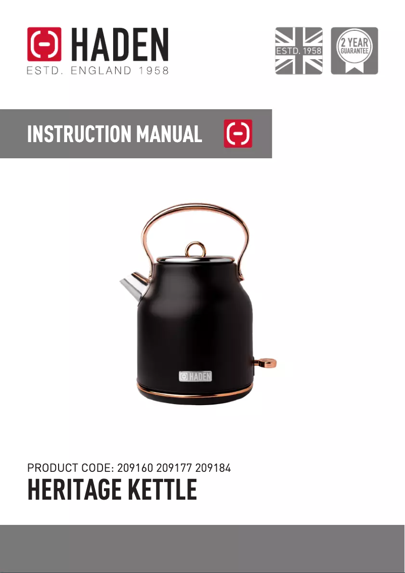 Página 1 del manual Manual de usuario Haden Heritage HAD206930