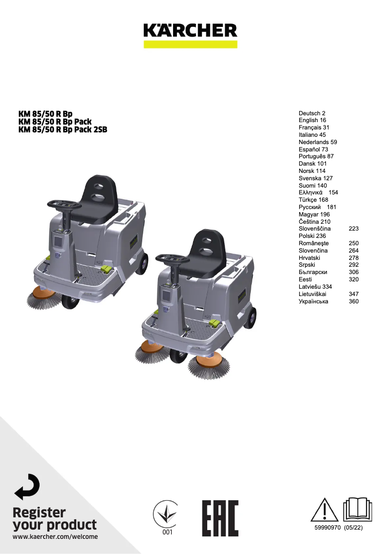 Imagen de la primera página del manual del dispositivo KM 85/50 R Bp Pack