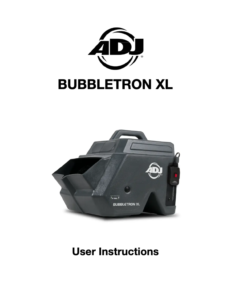 Página 1 del manual Manual de usuario Adj Bubbletron XL