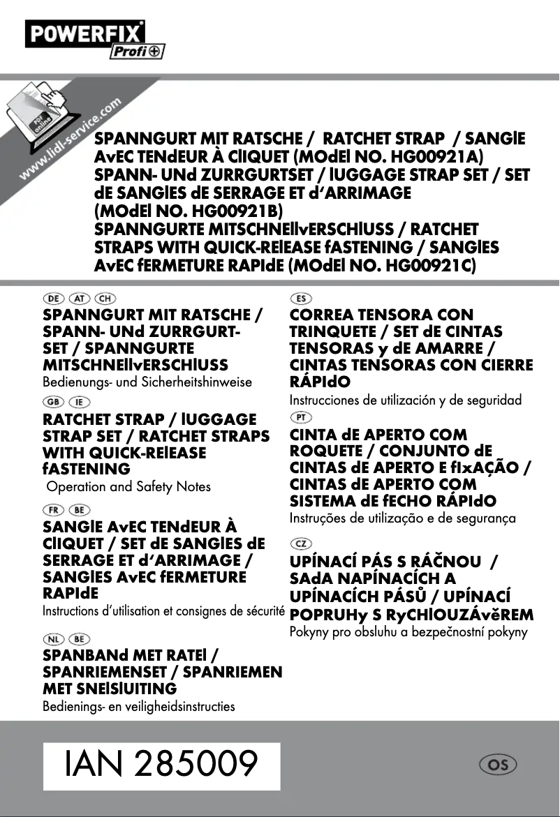 Imagen de la primera página del manual del dispositivo HG00921C