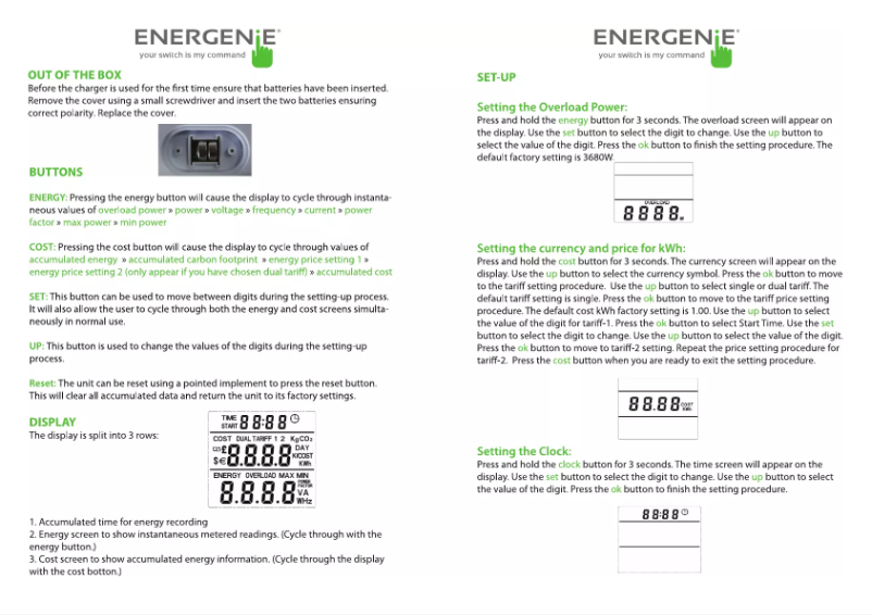 Imagen de la primera página del manual del dispositivo ENER007