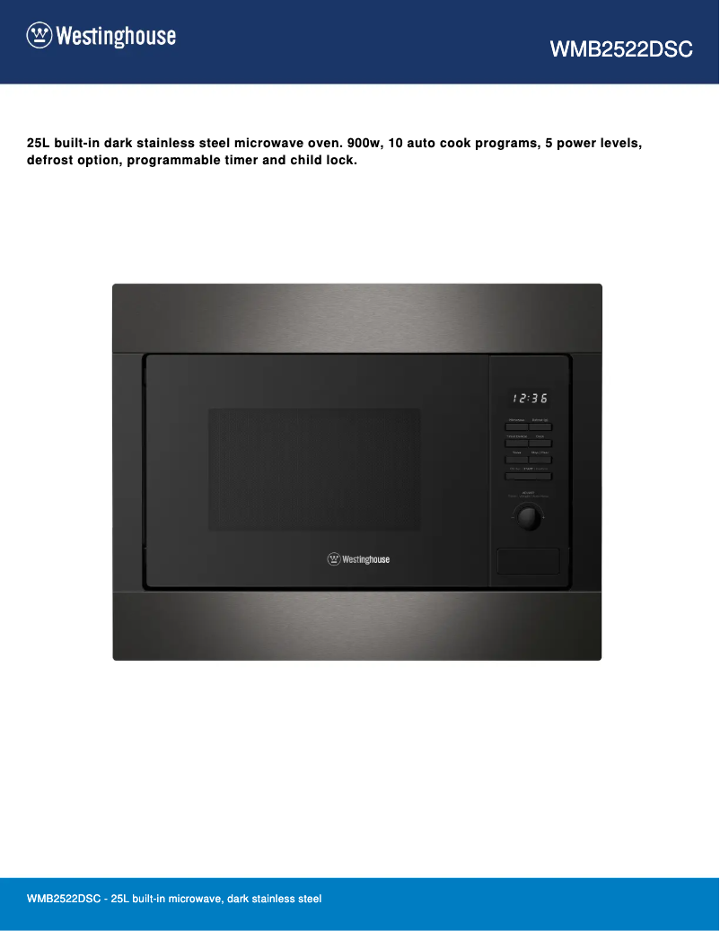 Imagen de la primera página del manual del dispositivo WMB2522DSC