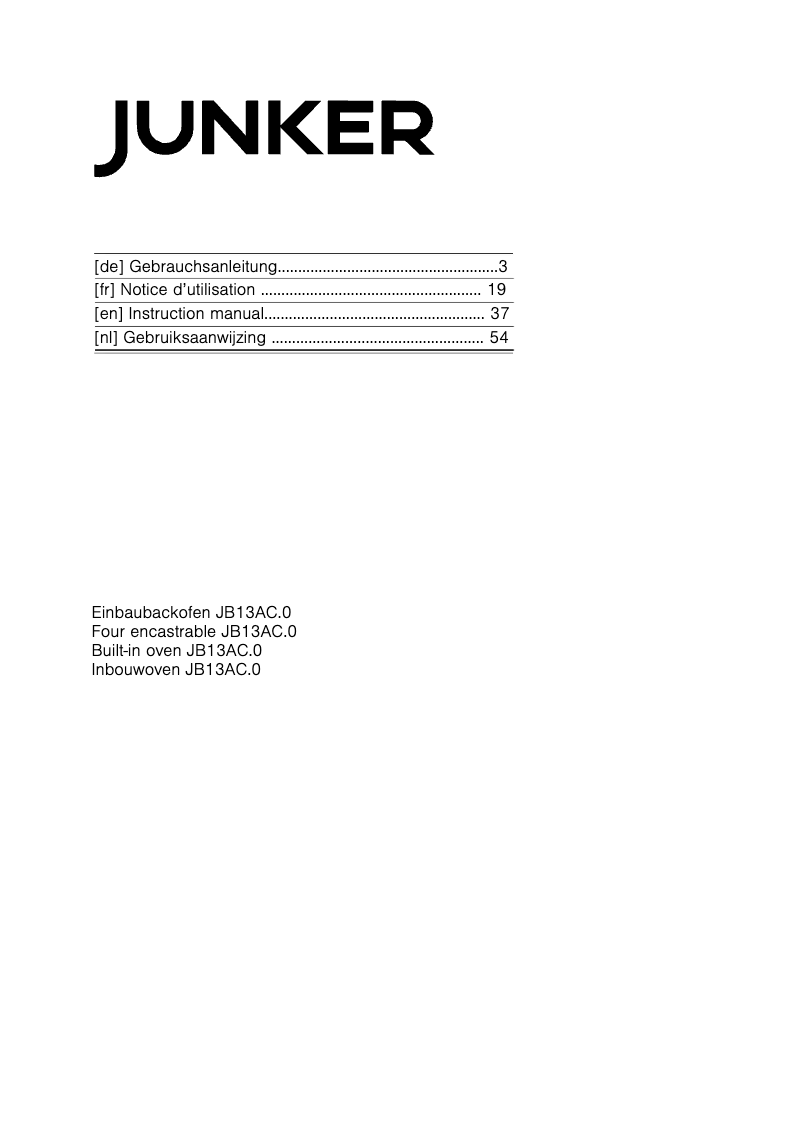 Imagen de la primera página del manual del dispositivo JB13AC50