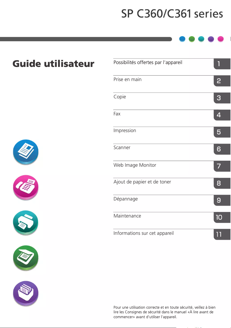 Página 1 del manual Manual de usuario Ricoh SP C361SFNw