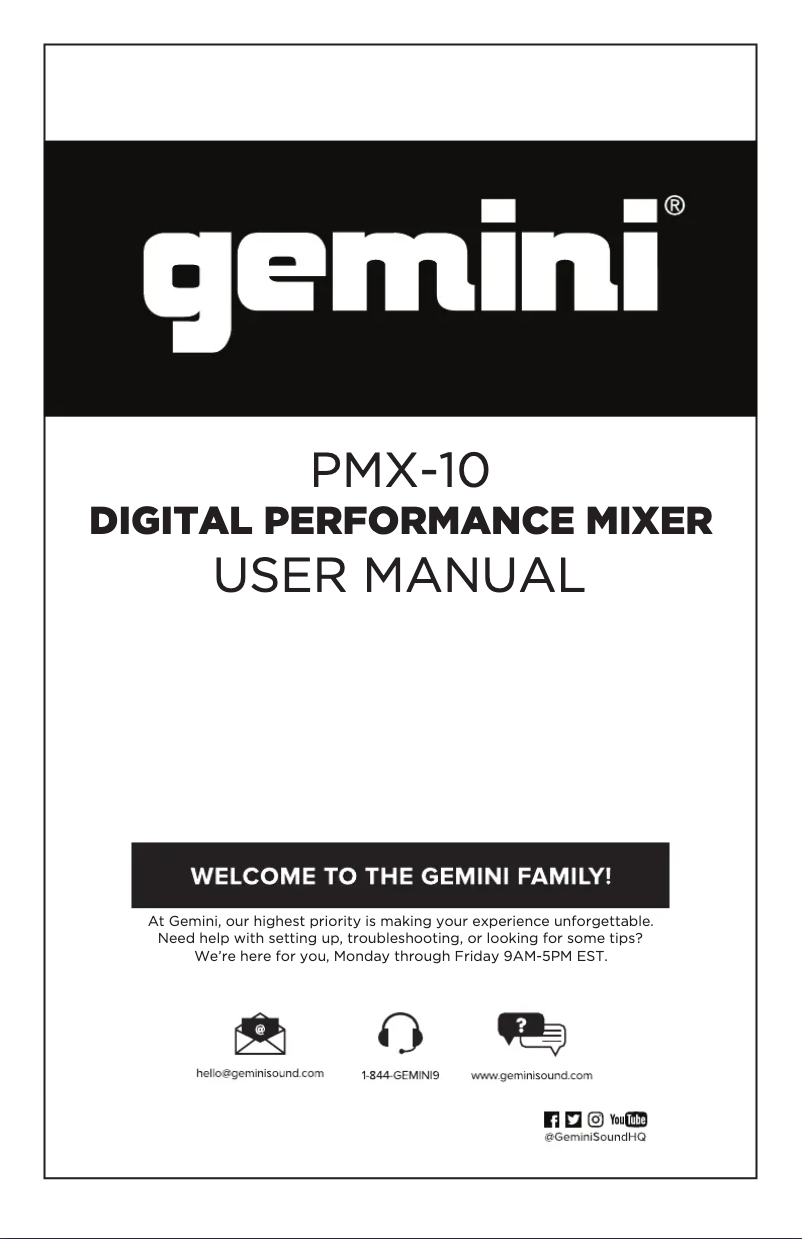 Página nº 1 - Manual de usuario Gemini PMX-10
