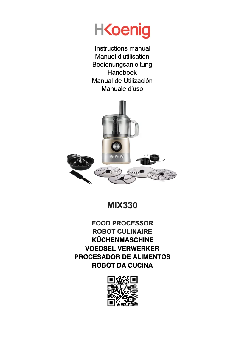 Imagen de la primera página del manual del dispositivo MIX330