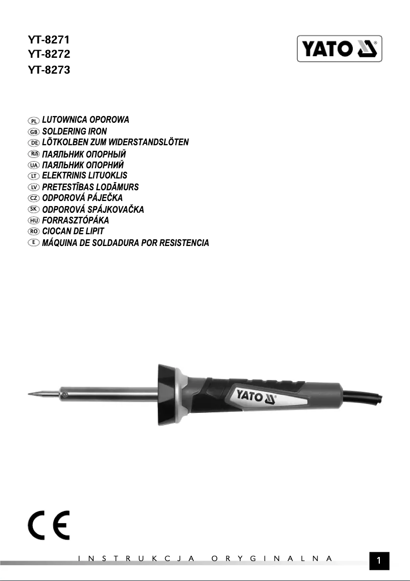 Página 1 del manual Manual de usuario Yato YT-8273