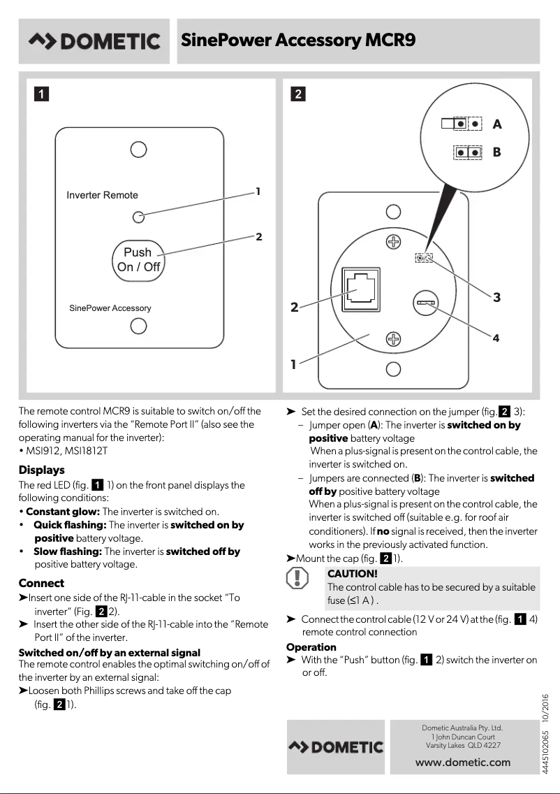 Imagen de la primera página del manual del dispositivo SinePower MCR9