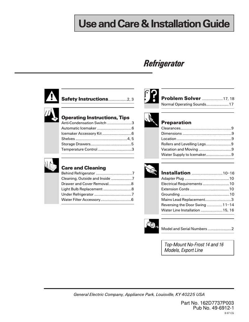 Imagen de la primera página del manual del dispositivo TBT14SABAA