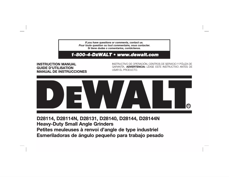 Página 1 del manual Manual de usuario DeWalt D28131