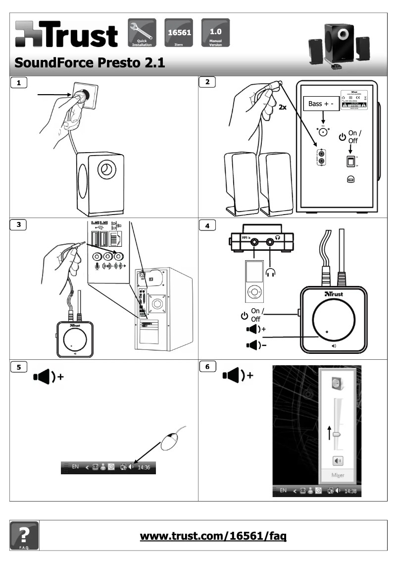 Imagen de la primera página del manual del dispositivo Soundforce Presto 2.1