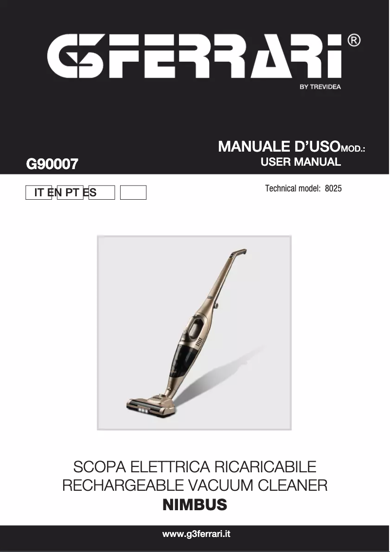 Imagen de la primera página del manual del dispositivo Nimbus G90007