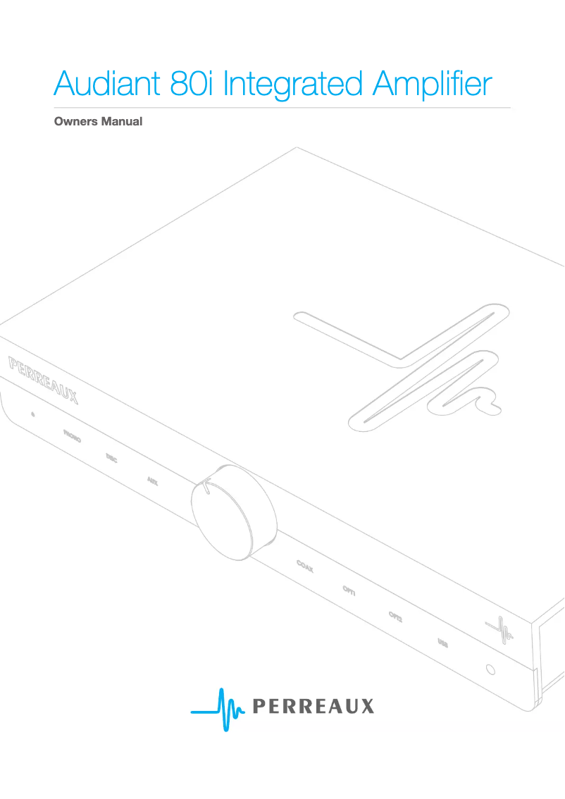 Página 1 del manual Manual de usuario Perreaux Audiant 80i