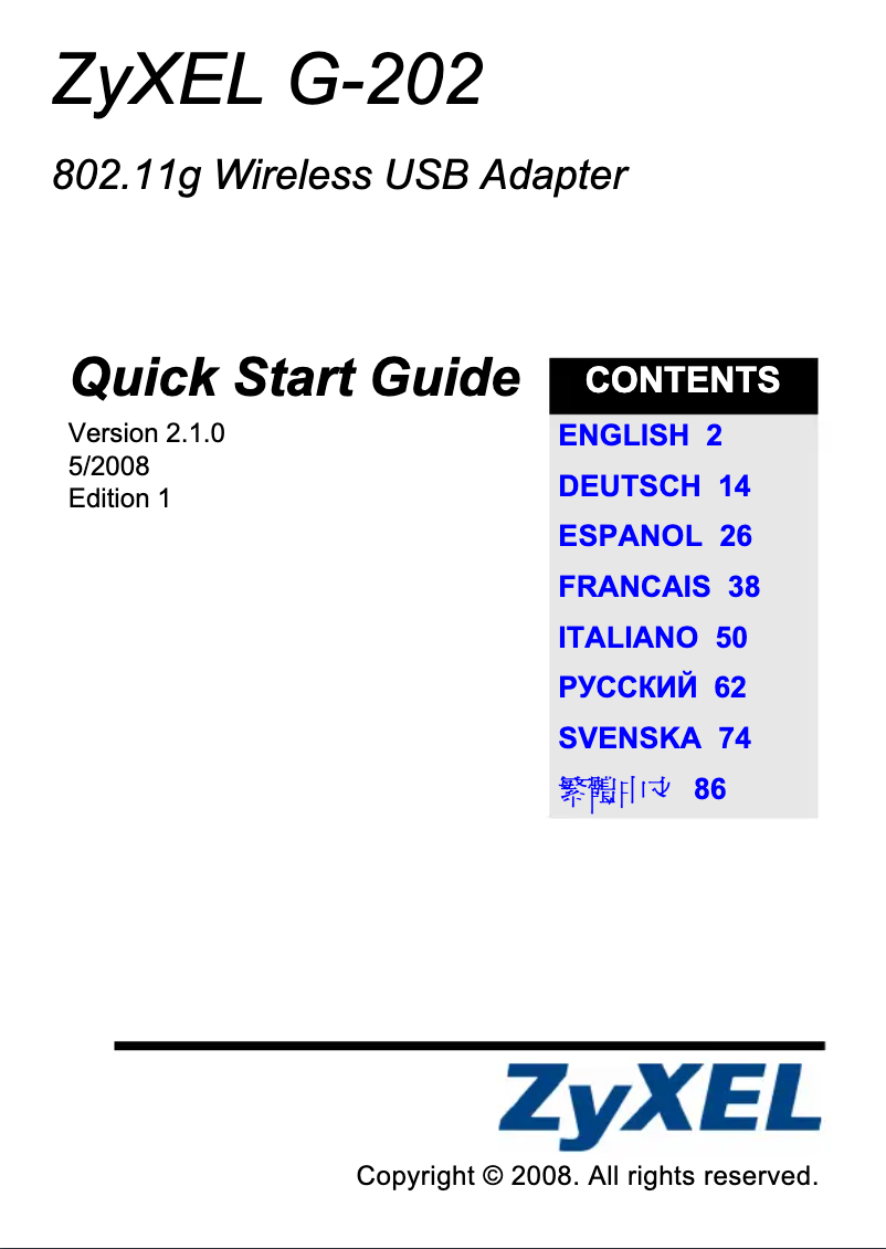 Página 1 del manual Manual de usuario ZyXEL ZyAIR G-202