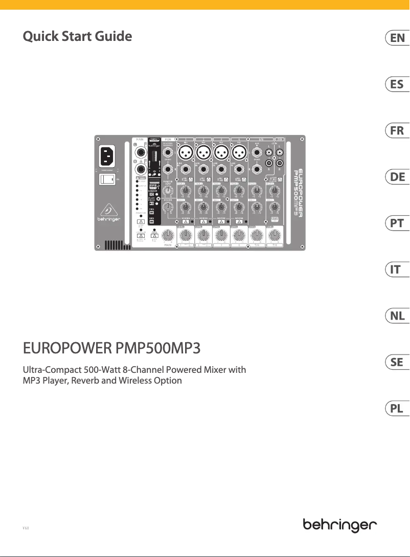 Imagen de la primera página del manual del dispositivo Europower PMP500MP3