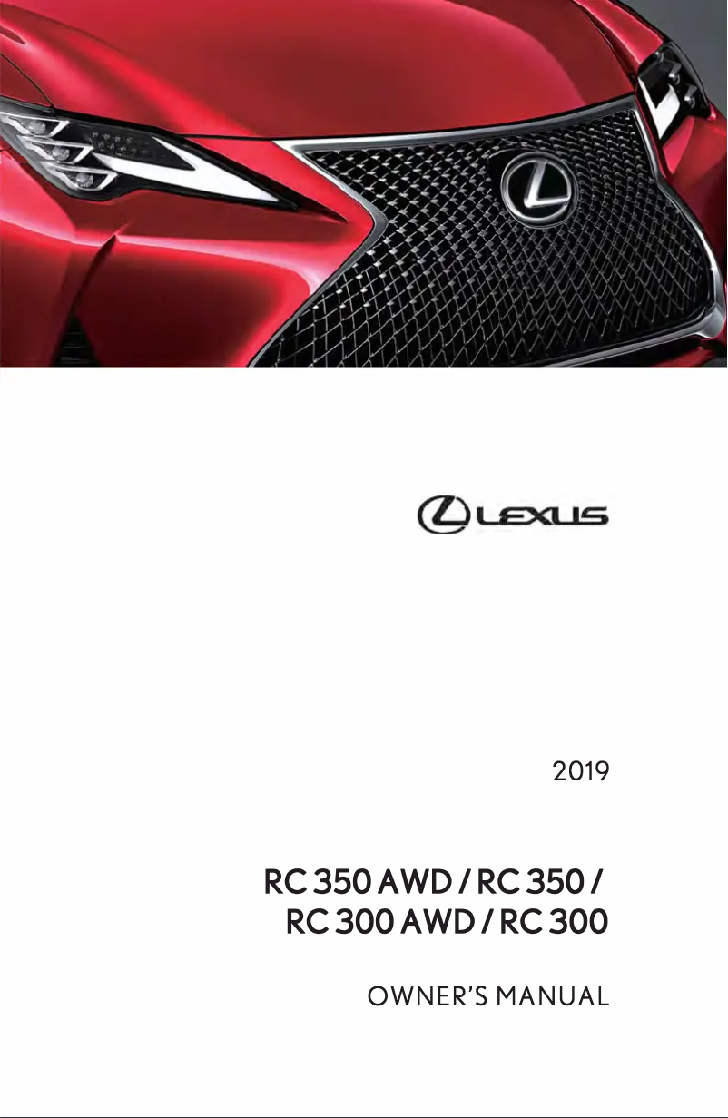 Imagen de la primera página del manual del dispositivo RC 350 AWD (2019)