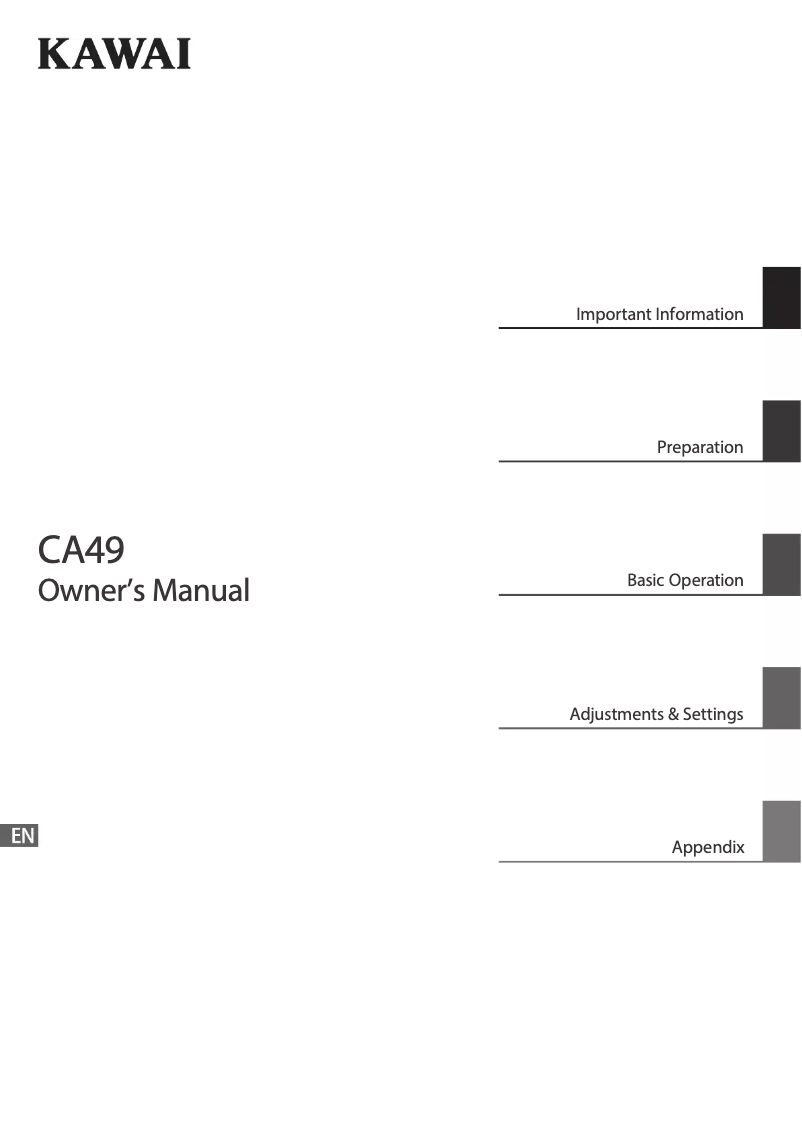 Imagen de la primera página del manual del dispositivo Concert Artist CA49