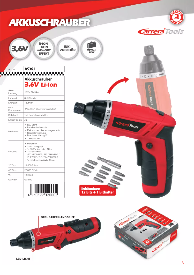 Página 1 del manual Manual de usuario Carrera AS36.1