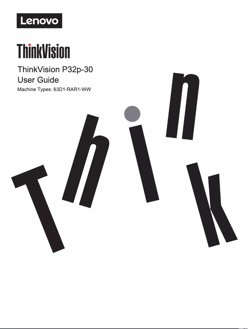 Imagen de la primera página del manual del dispositivo ThinkVision P32p-30
