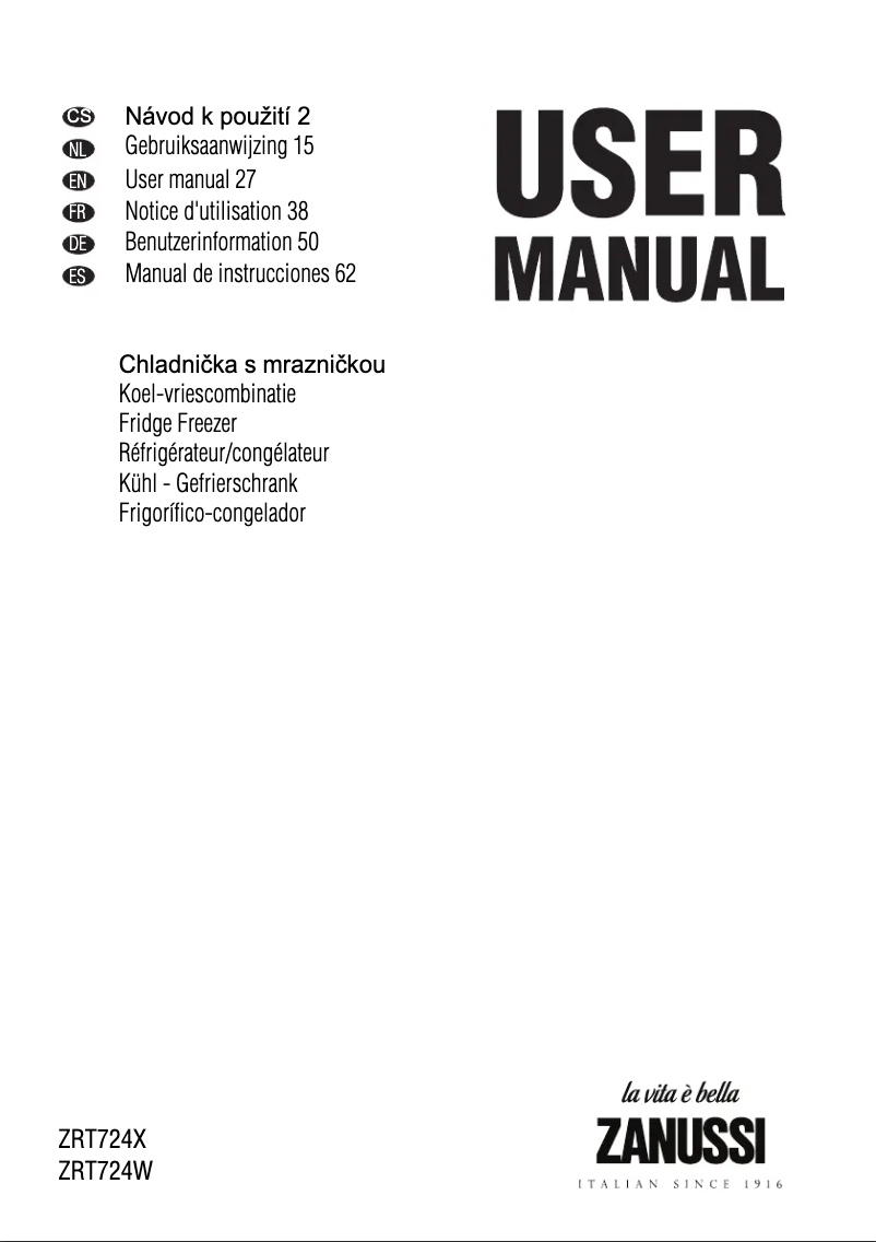Imagen de la primera página del manual del dispositivo ZRT 724 W