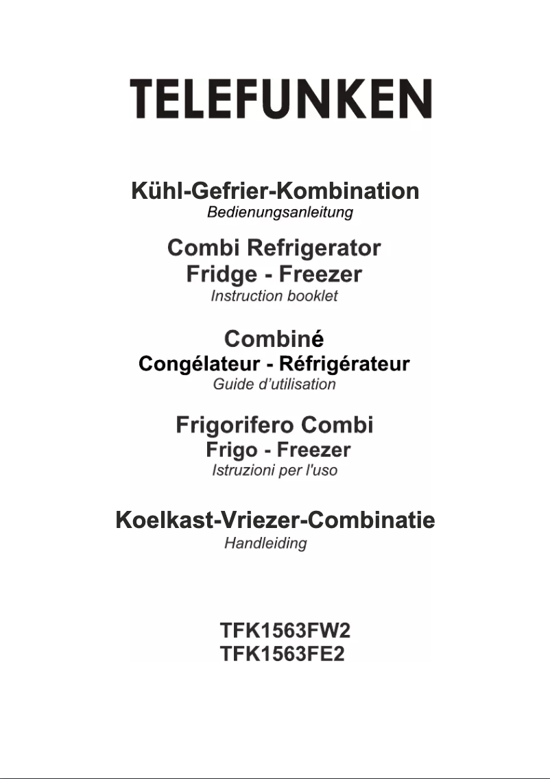 Imagen de la primera página del manual del dispositivo TFK1563FE2