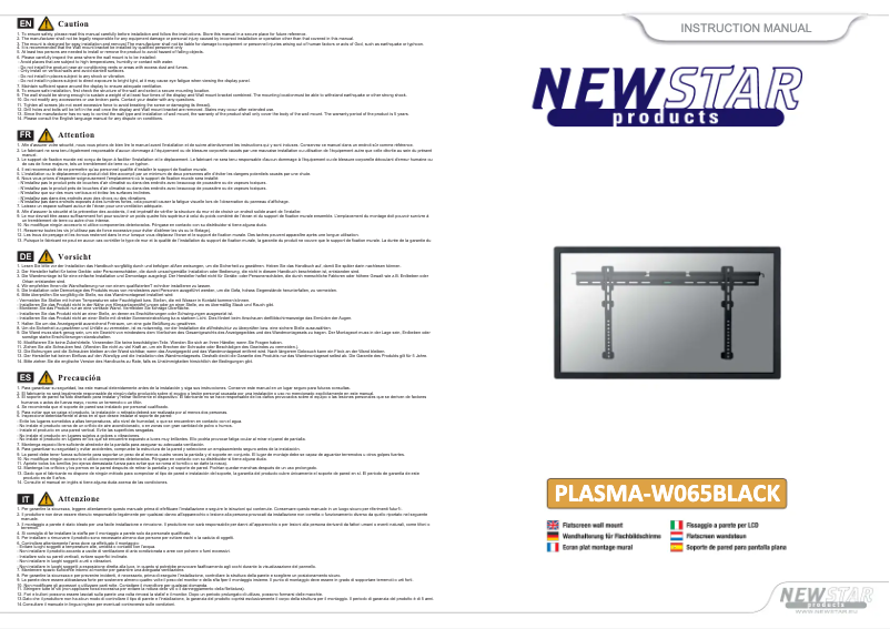 Imagen de la primera página del manual del dispositivo PLASMA-W065
