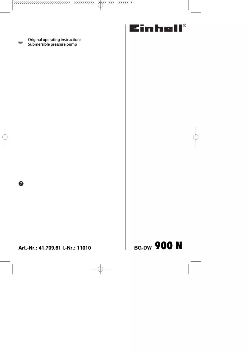 Imagen de la primera página del manual del dispositivo BG-DW 900 N