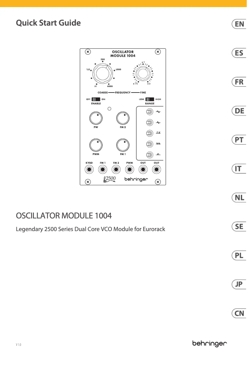 Imagen de la primera página del manual del dispositivo Oscillator Module 1004