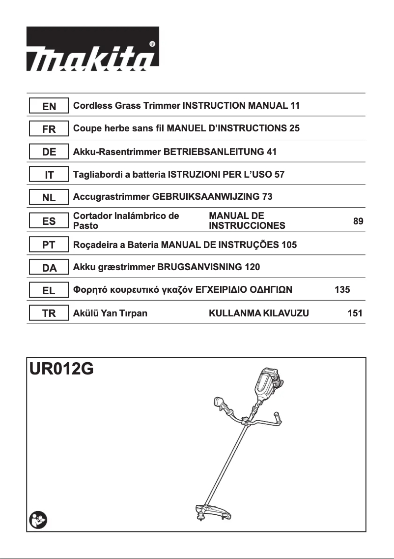 Página 1 del manual Manual de usuario Makita UR012G