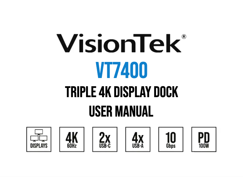 Página 1 del manual Manual de usuario VisionTek VT7400