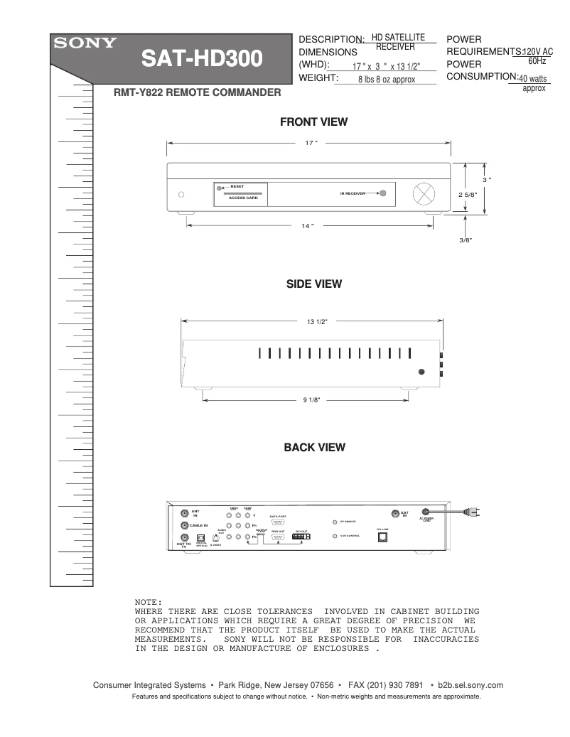 Página 1 del manual Guía de instalación Sony SAT-HD300