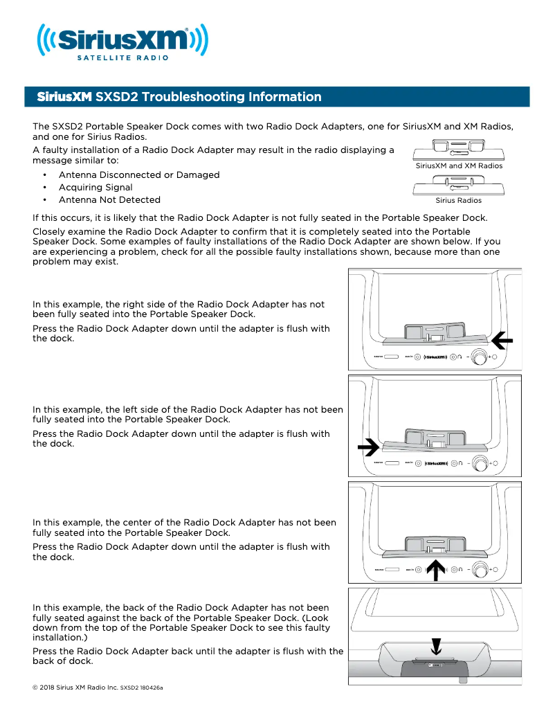 Página 1 del manual Manual de usuario audiovox SiriusXM SXSD2