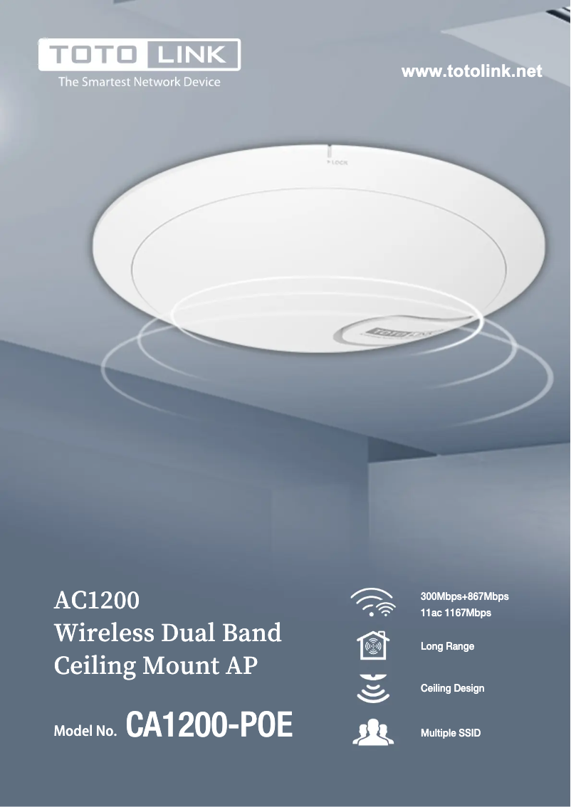 Imagen de la primera página del manual del dispositivo CA1200-PoE