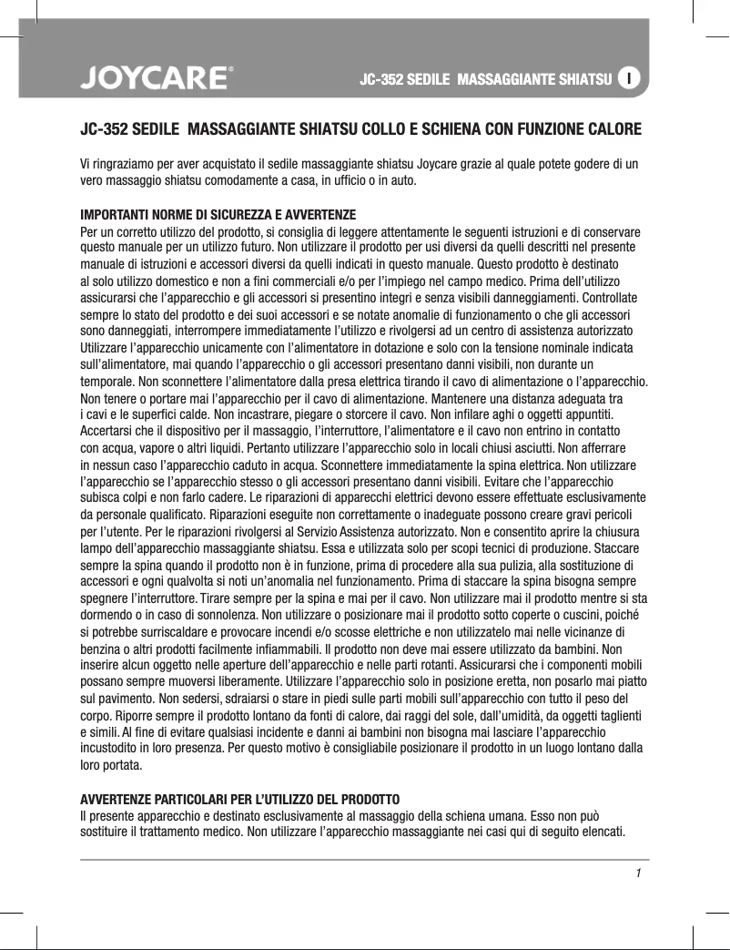 Página 1 del manual Manual de usuario Joycare JC-352