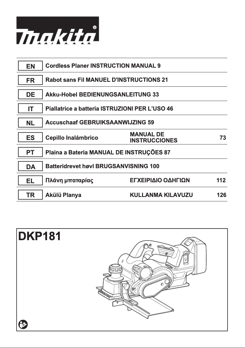 Imagen de la primera página del manual del dispositivo DKP181