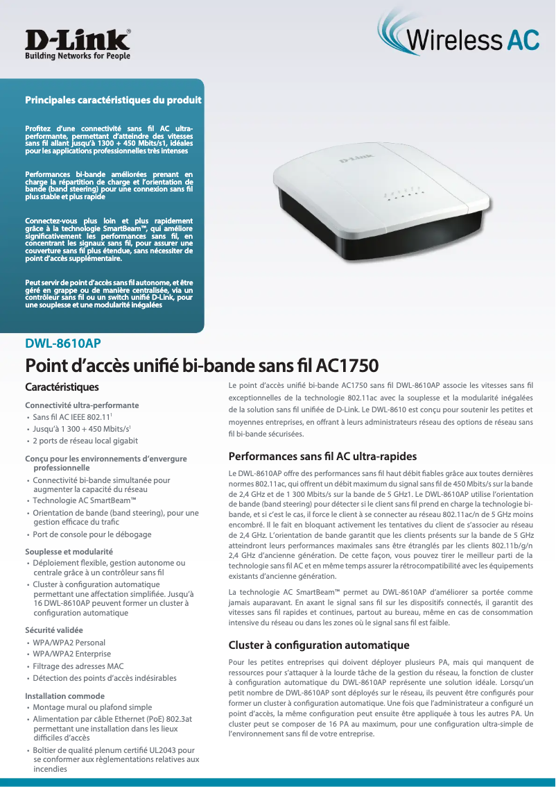 Página 1 del manual Ficha técnica D-Link DWL-8610AP