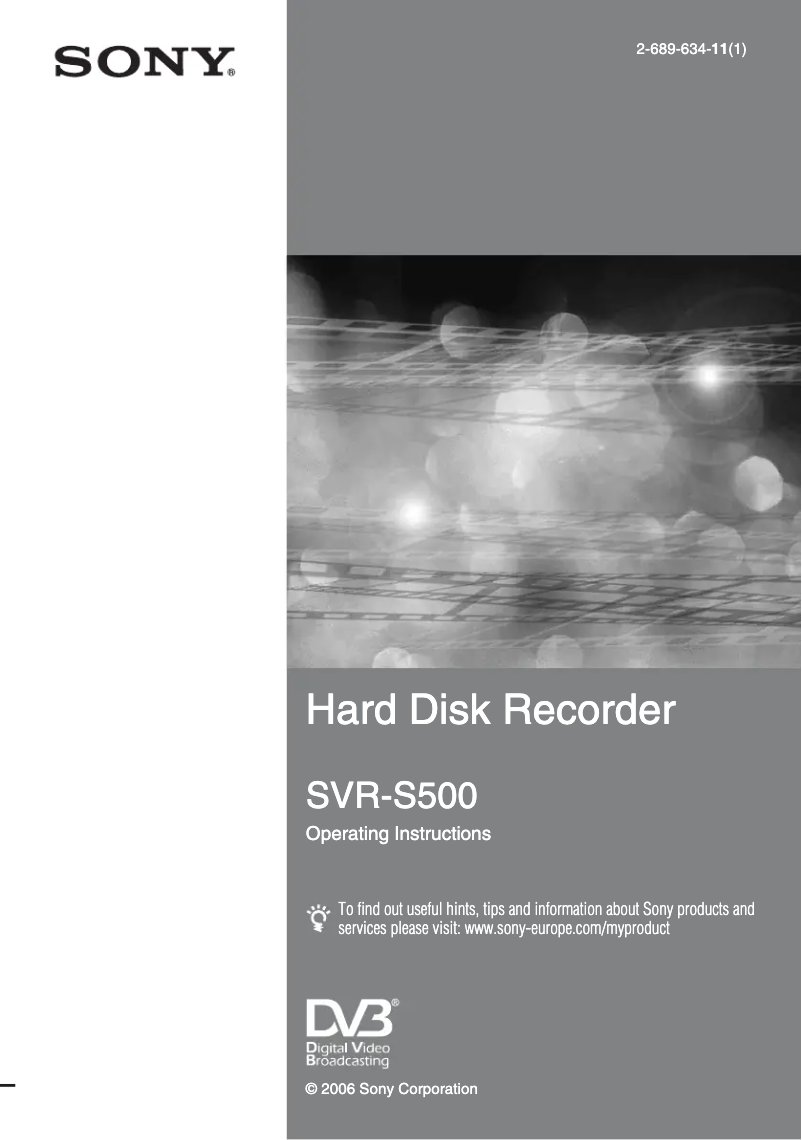 Imagen de la primera página del manual del dispositivo SVR-S500