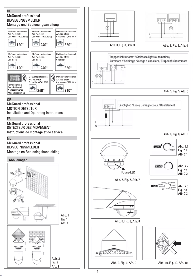 Imagen de la primera página del manual del dispositivo McGuard BM240