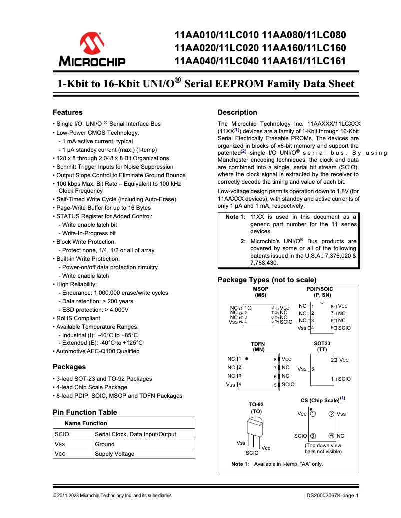 Imagen de la primera página del manual del dispositivo 11AA161