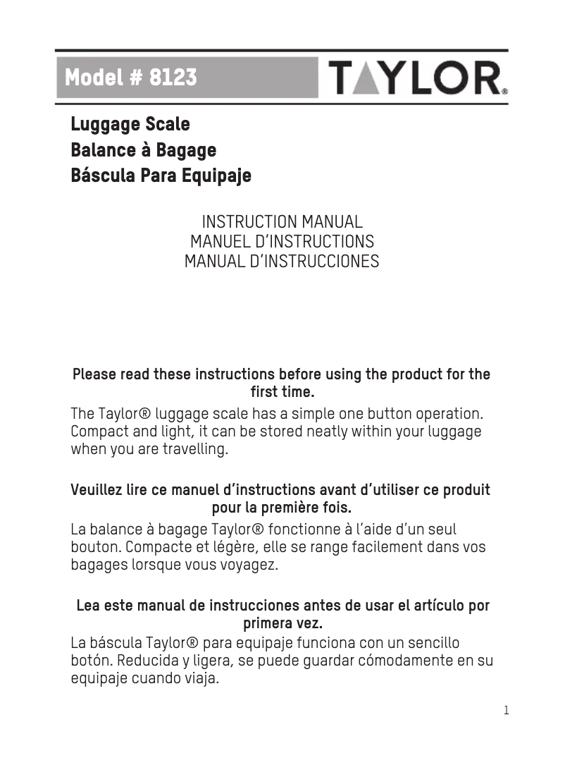 Imagen de la primera página del manual del dispositivo 81234