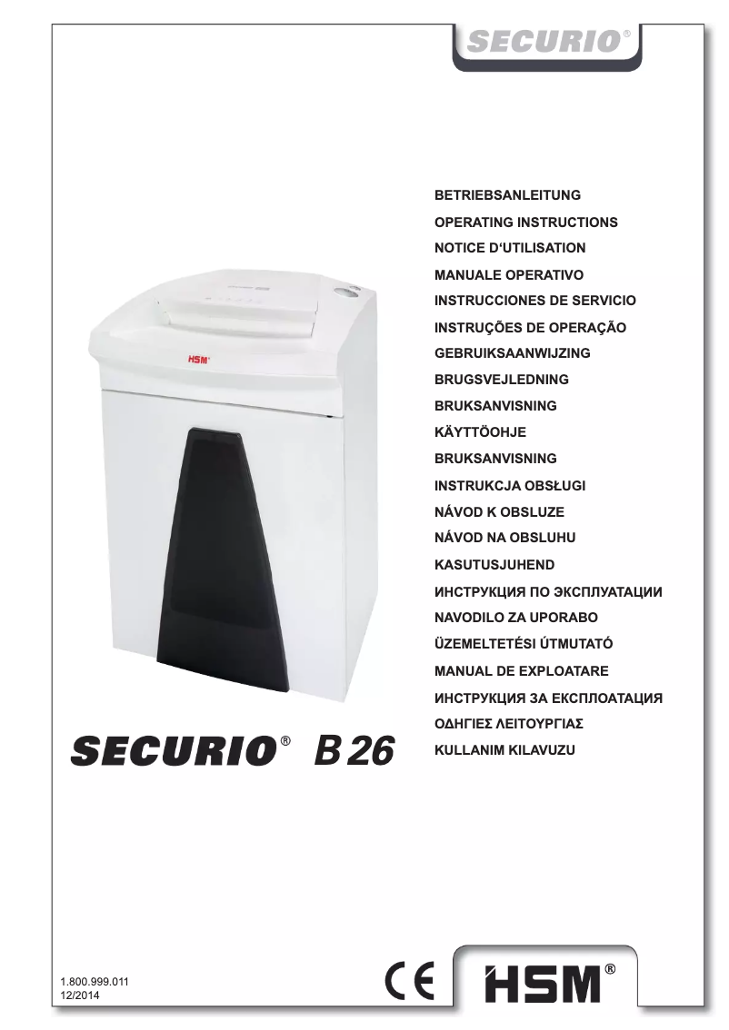 Imagen de la primera página del manual del dispositivo Securio B26c