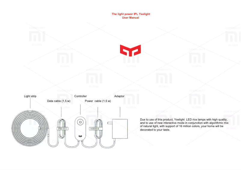 Página 1 del manual Manual de usuario Xiaomi Yeelight