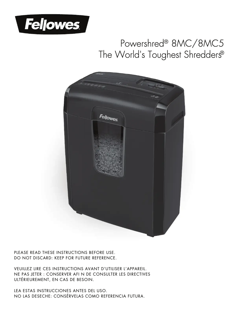 Página 1 del manual Manual de usuario Fellowes Powershred 8MC5
