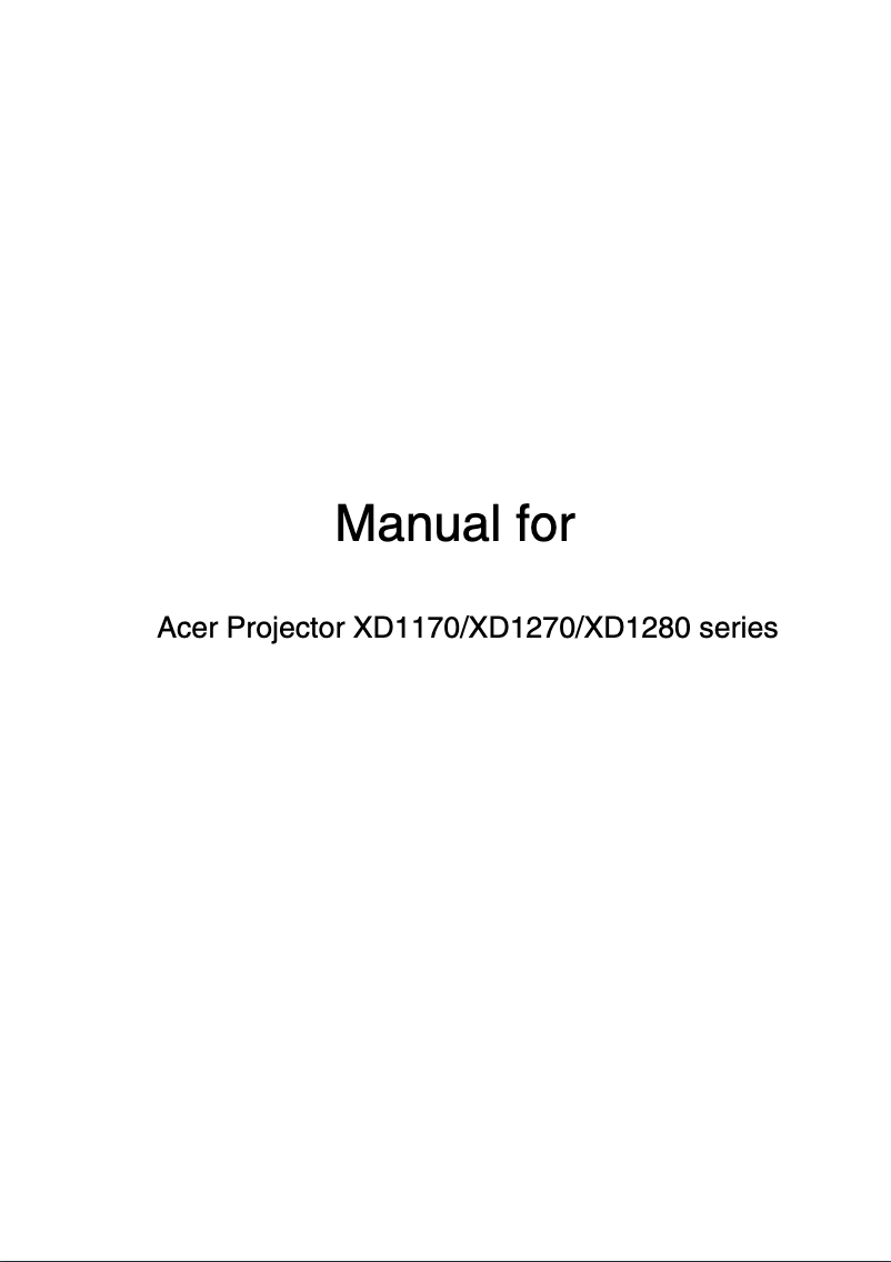 Página nº 1 - Manual de usuario Acer XD1170