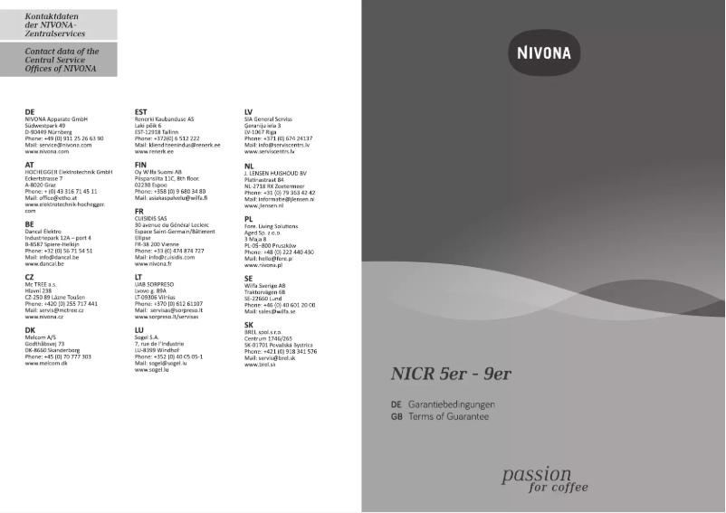 Imagen de la primera página del manual del dispositivo CafeRomatica 820