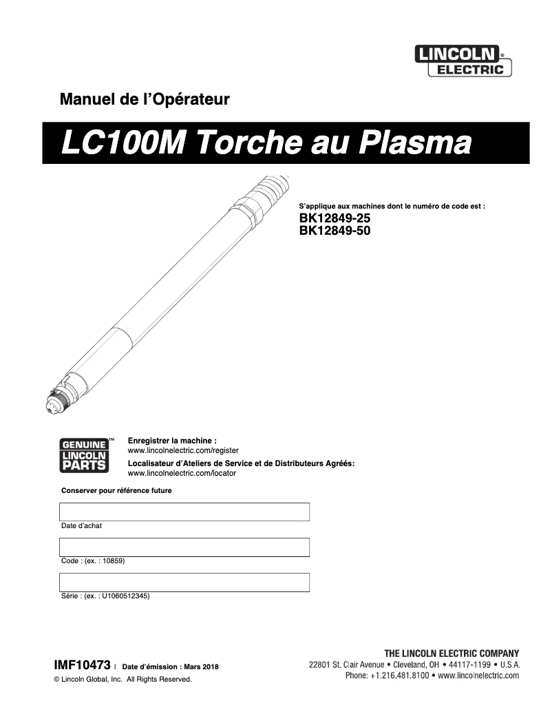 Imagen de la primera página del manual del dispositivo LC100M