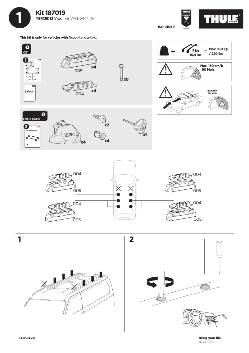 Página nº 1 - Manual de usuario Thule Kit 187019