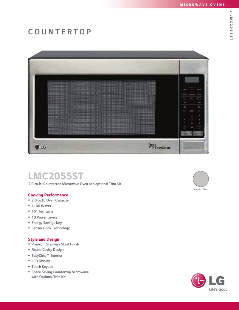 Página 1 del manual Ficha técnica LG LMC2055ST