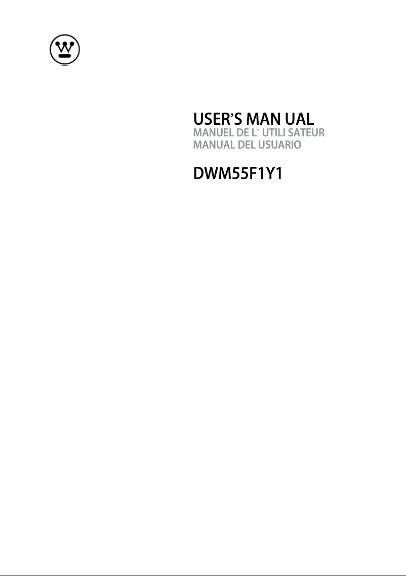 Página nº 1 - Manual de usuario Westinghouse DWM55F1Y1
