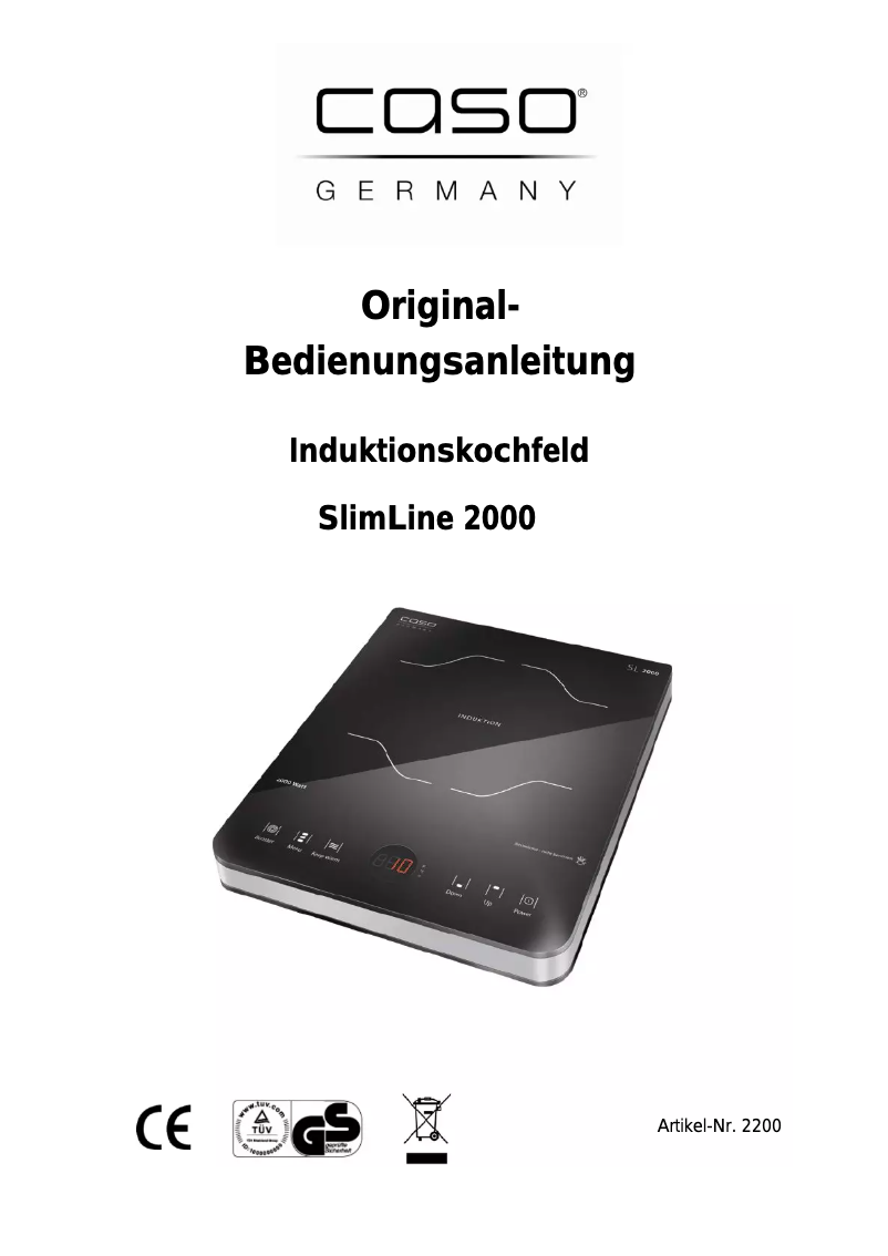 Imagen de la primera página del manual del dispositivo SlimLine 2000